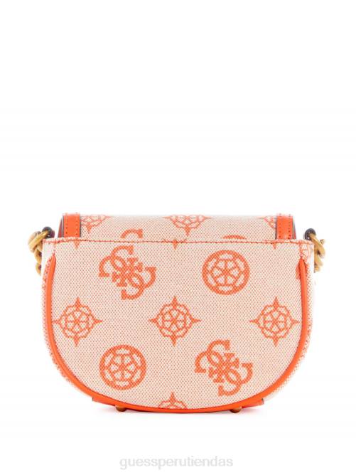GUESS bandolera pequeña con logo izzy mujer 0P8X3253 naranja/naranja brillante bolsas
