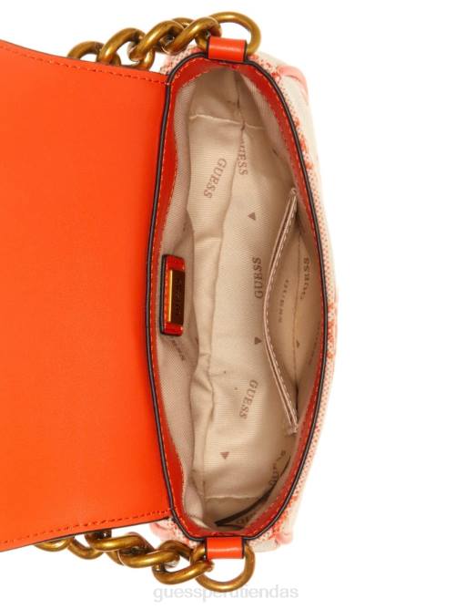 GUESS bandolera pequeña con logo izzy mujer 0P8X3253 naranja/naranja brillante bolsas