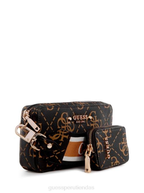 GUESS bandolera rea ​​quattro g mini cámara mujer 0P8X2754 marrón múltiple bolsas