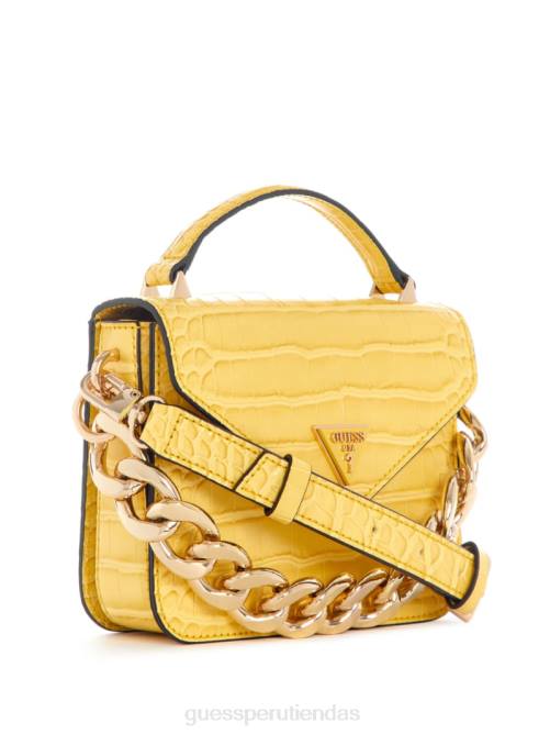 GUESS bandolera retour mini con asa superior mujer 0P8X2847 amarillo bolsas