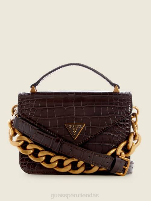 GUESS bandolera retour mini con asa superior mujer 0P8X2876 Café exprés bolsas