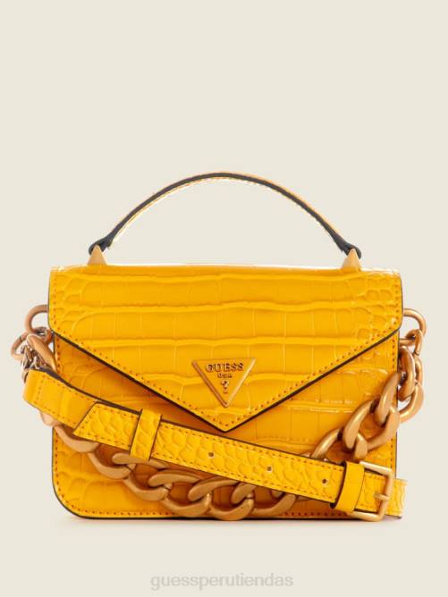 GUESS bandolera retour mini con asa superior mujer 0P8X2893 amarillo bolsas