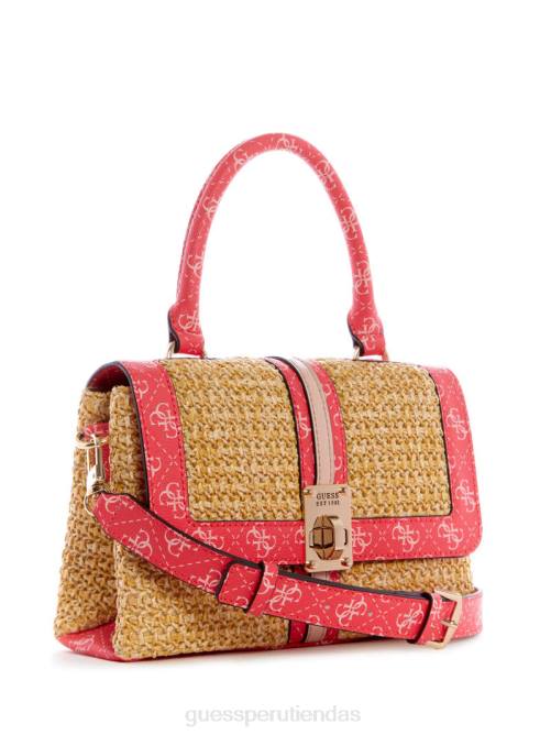 GUESS bolso satchel kasinta de rafia con asa superior mujer 0P8X2997 lavado de cali bolsas