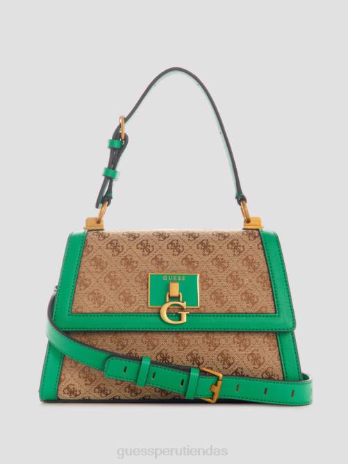 GUESS bolso stephi con asa superior y logo en jacquard mujer 0P8X2970 verde bolsas