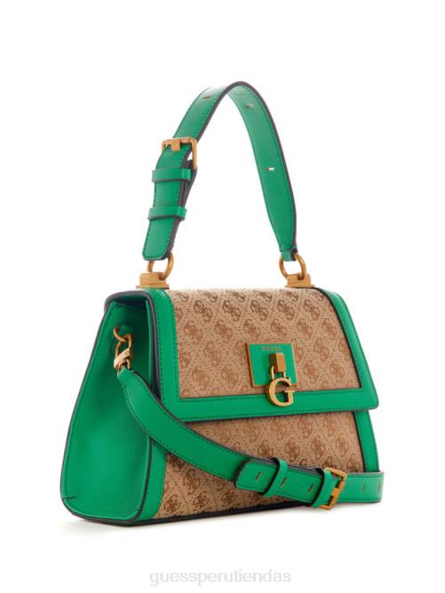 GUESS bolso stephi con asa superior y logo en jacquard mujer 0P8X2970 verde bolsas
