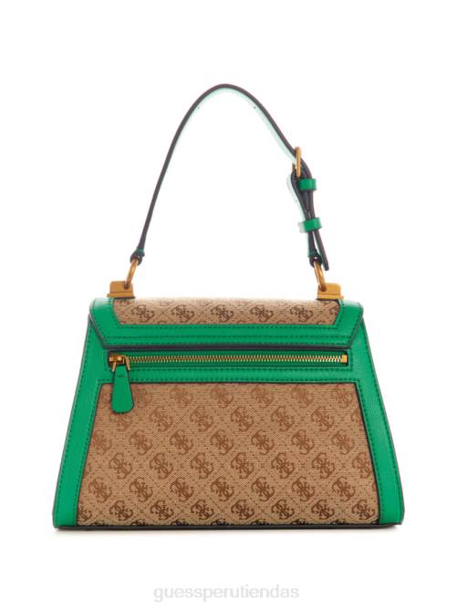GUESS bolso stephi con asa superior y logo en jacquard mujer 0P8X2970 verde bolsas