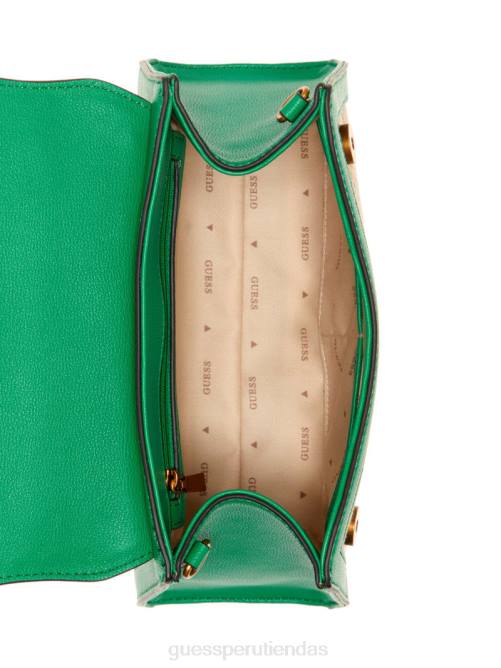 GUESS bolso stephi con asa superior y logo en jacquard mujer 0P8X2970 verde bolsas