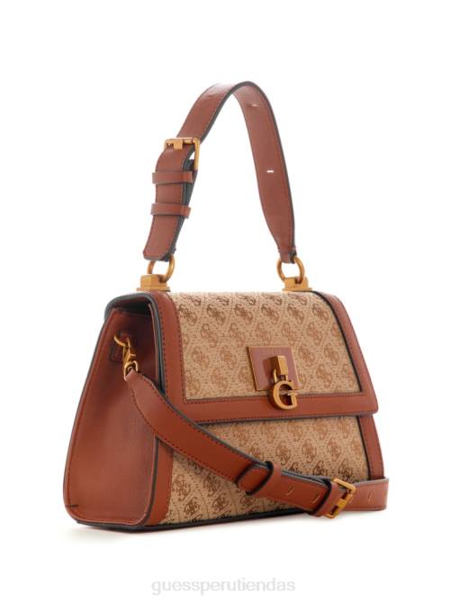 GUESS bolso stephi con asa superior y logo en jacquard mujer 0P8X2975 marrón bolsas