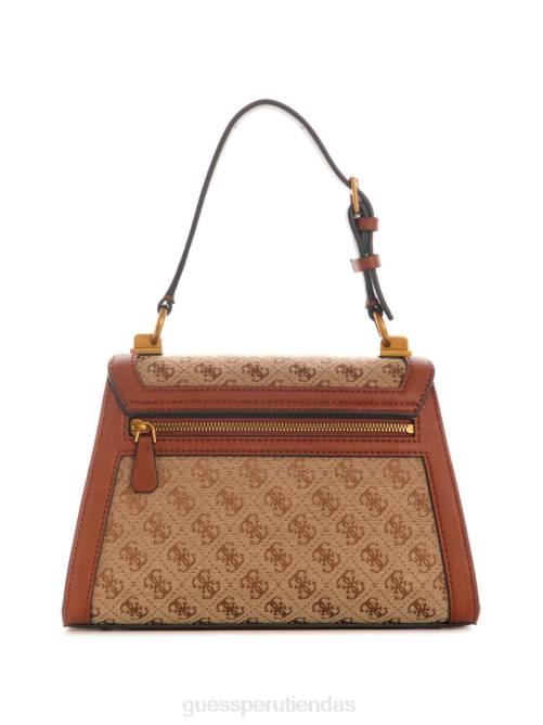 GUESS bolso stephi con asa superior y logo en jacquard mujer 0P8X2975 marrón bolsas