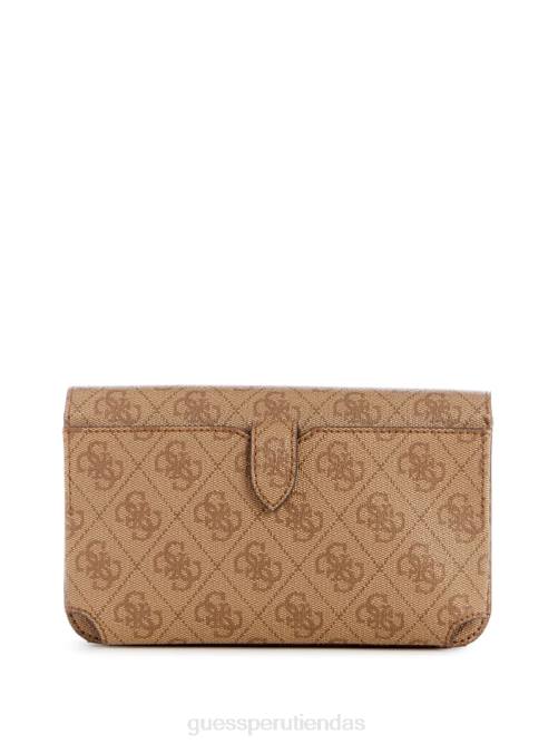 GUESS cartera organizadora tipo bandolera noelle quattro g mujer 0P8X3152 logotipo de café con leche bolsas