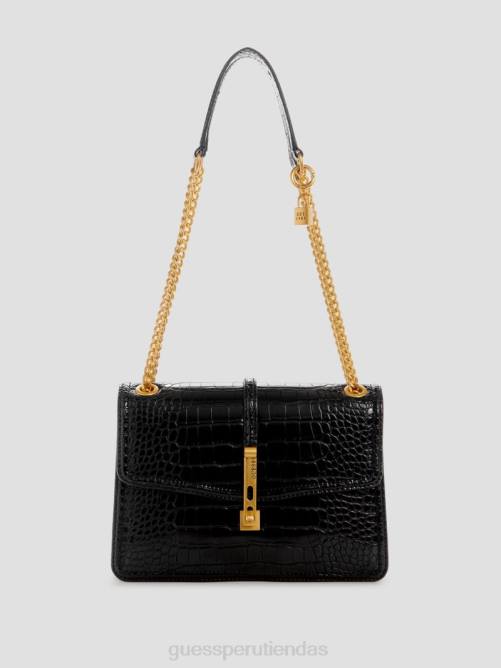 GUESS bolso convertible james de cocodrilo mujer 0P8X2851 estampado floral negro bolsas