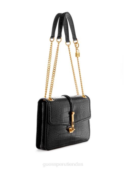 GUESS bolso convertible james de cocodrilo mujer 0P8X2851 estampado floral negro bolsas