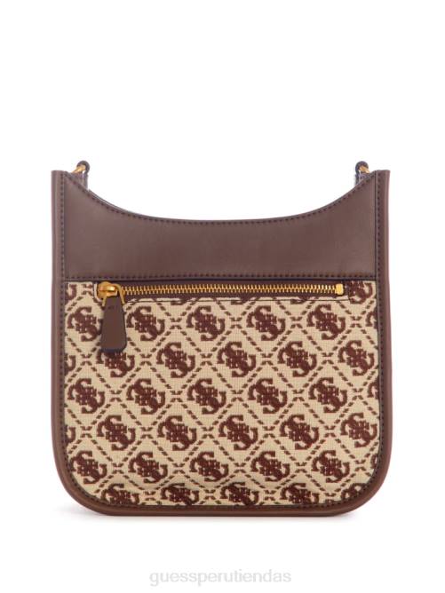 GUESS bolso hobo katey mini en jacquard mujer 0P8X2783 marrón múltiple bolsas