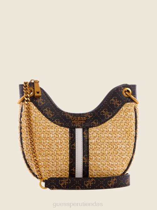 GUESS bolso hobo mini kasinta de rafia mujer 0P8X2993 lavado azul/bella sera bolsas