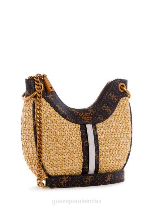 GUESS bolso hobo mini kasinta de rafia mujer 0P8X2993 lavado azul/bella sera bolsas