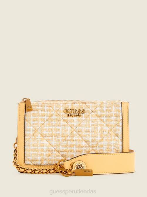 GUESS bolso de hombro abey de tweed con múltiples compartimentos mujer 0P8X2969 amarillo claro/pastel bolsas