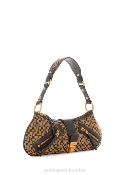 GUESS bolso de hombro belle vintage con cremallera en la parte superior mujer 0P8X3041 marrón múltiple bolsas