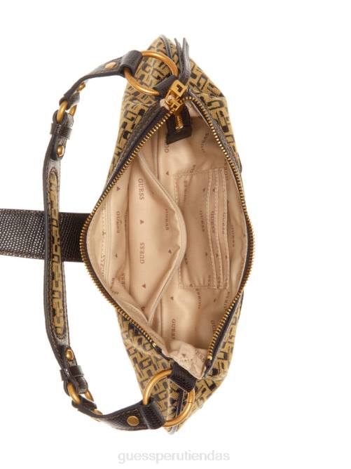 GUESS bolso de hombro belle vintage con cremallera en la parte superior mujer 0P8X3041 marrón múltiple bolsas