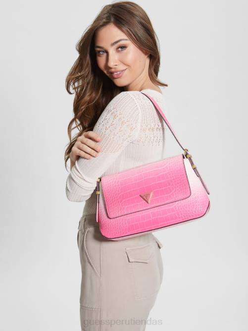 GUESS bolso de hombro desideria con efecto degradado y efecto cocodrilo mujer 0P8X3026 sandía ombre bolsas