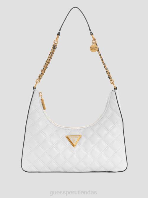 GUESS bolso de hombro giully con cierre superior mujer 0P8X3000 blanco multicolor bolsas