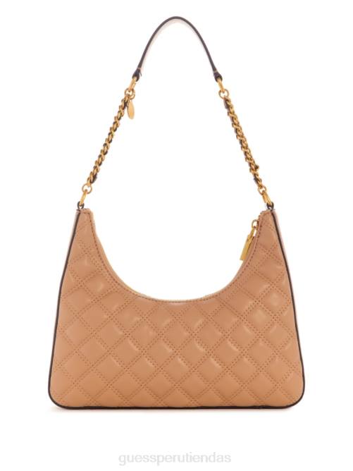 GUESS bolso de hombro giully con cierre superior mujer 0P8X3005 desbordamiento beige bolsas