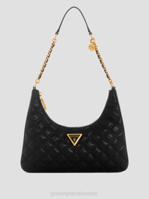 GUESS bolso de hombro giully con cierre superior mujer 0P8X3017 estampado floral negro bolsas