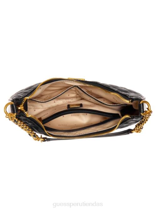 GUESS bolso de hombro giully con cierre superior mujer 0P8X3017 estampado floral negro bolsas