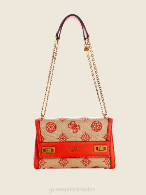 GUESS bolso de hombro katey con solapa mujer 0P8X2995 natural/llama bolsas