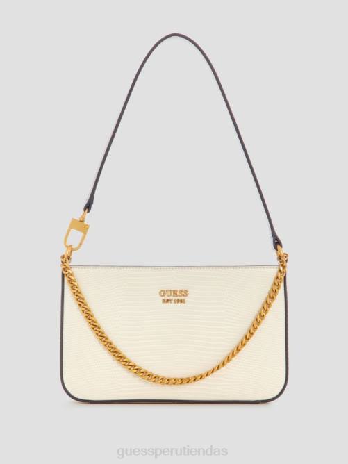 GUESS bolso de hombro katey mini con diseño de lagarto mujer 0P8X3002 blanco bolsas