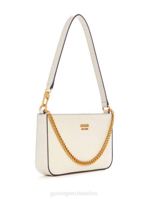 GUESS bolso de hombro katey mini con diseño de lagarto mujer 0P8X3002 blanco bolsas