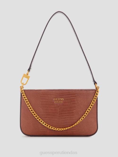 GUESS bolso de hombro katey mini con diseño de lagarto mujer 0P8X3011 coñac bolsas