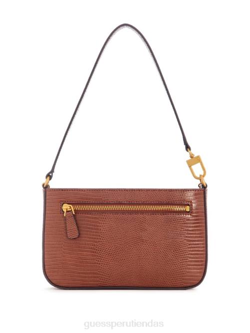GUESS bolso de hombro katey mini con diseño de lagarto mujer 0P8X3011 coñac bolsas