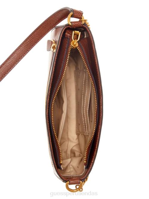 GUESS bolso de hombro katey mini con diseño de lagarto mujer 0P8X3011 coñac bolsas