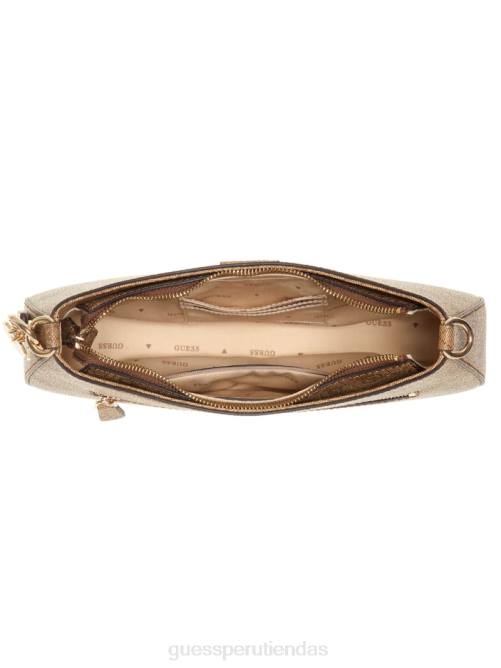 GUESS bolso de hombro noelle quattro g mujer 0P8X3010 logotipo de café con leche bolsas