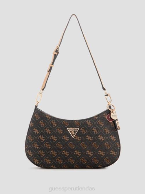 GUESS bolso de hombro noelle quattro g mujer 0P8X3061 marrón múltiple bolsas