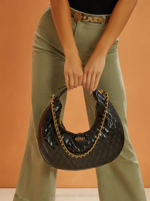 GUESS bolso hobo acolchado Dema mujer 0P8X3032 estampado floral negro bolsas