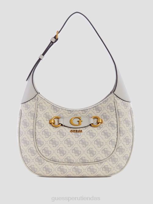 GUESS bolso hobo izzy quattro g en jacquard mujer 0P8X3053 logotipo de la paloma bolsas
