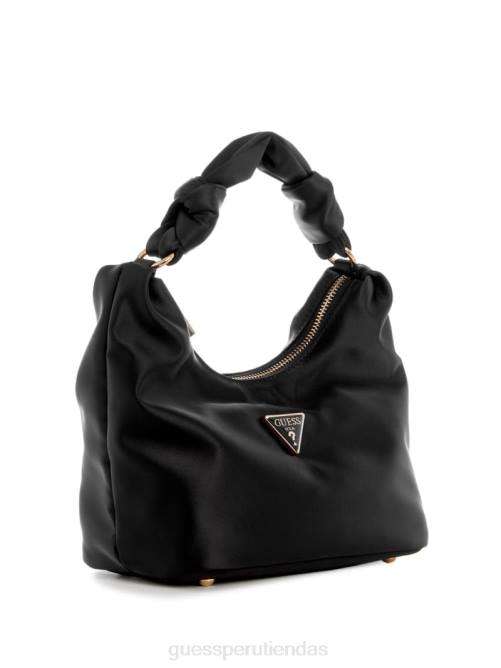 GUESS bolso hobo velina de satén mujer 0P8X3014 estampado floral negro bolsas