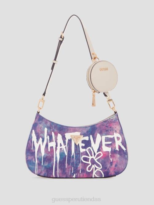 GUESS cualquier bolso de hombro de graffiti art mujer 0P8X3048 teñido anudado de mezclilla bolsas
