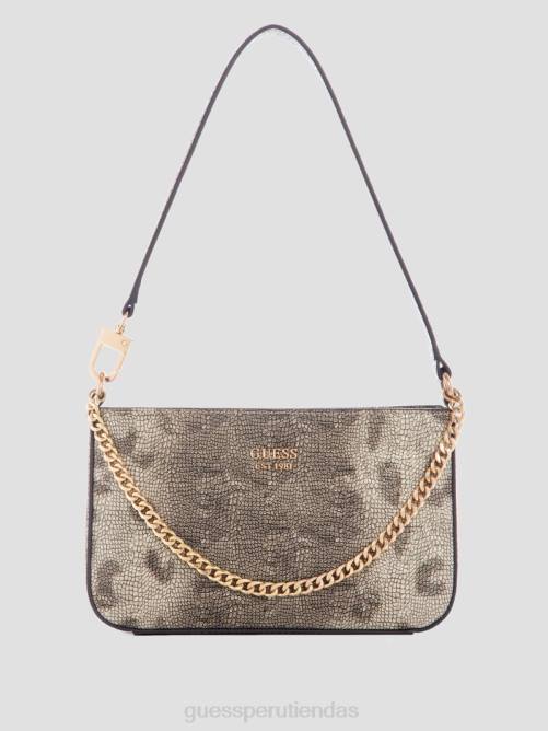 GUESS mini hombro katey de pitón con cremallera superior mujer 0P8X3054 gotas de miel bolsas