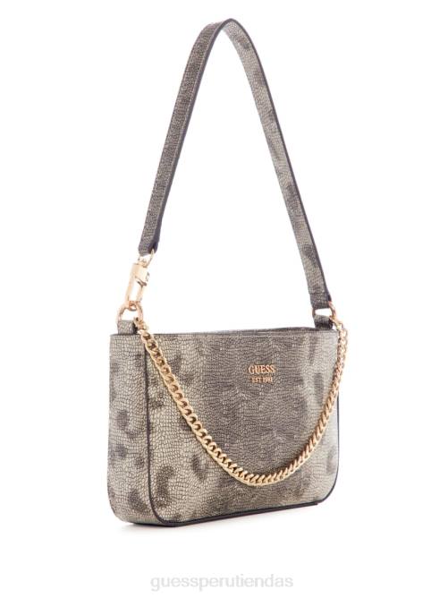 GUESS mini hombro katey de pitón con cremallera superior mujer 0P8X3054 gotas de miel bolsas