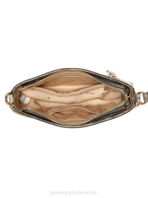 GUESS mini hombro katey de pitón con cremallera superior mujer 0P8X3054 gotas de miel bolsas