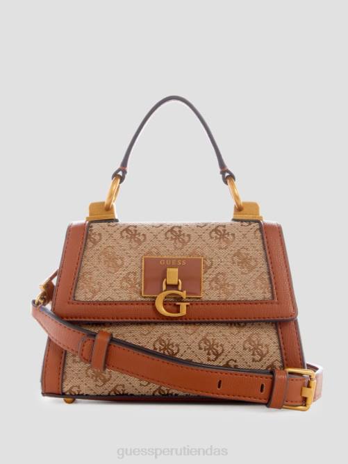 GUESS minibolso stephi en jacquard con logo mujer 0P8X2781 marrón bolsas