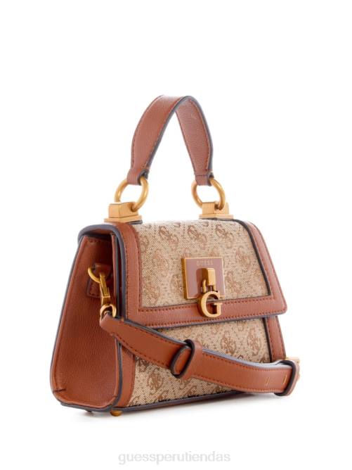 GUESS minibolso stephi en jacquard con logo mujer 0P8X2781 marrón bolsas