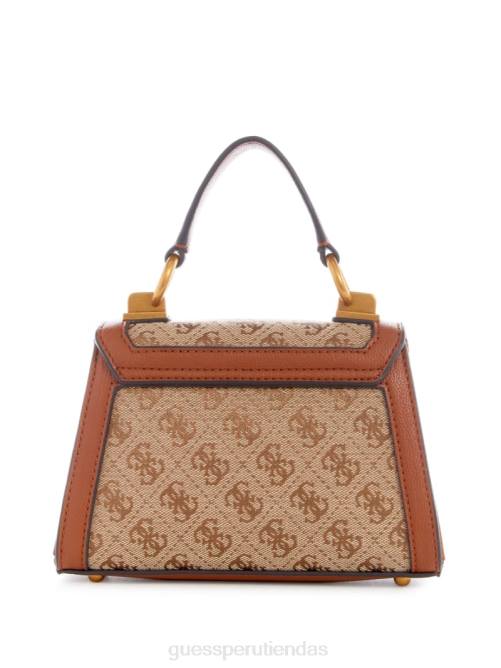 GUESS minibolso stephi en jacquard con logo mujer 0P8X2781 marrón bolsas