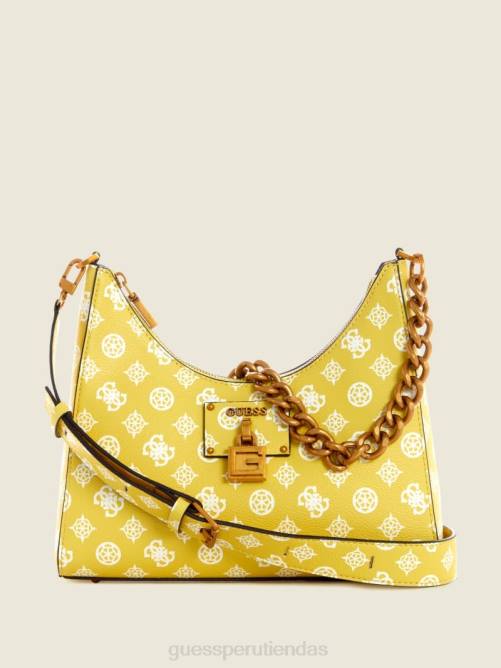 GUESS vagabundo del centro del escenario mujer 0P8X2990 logotipo de citrino bolsas