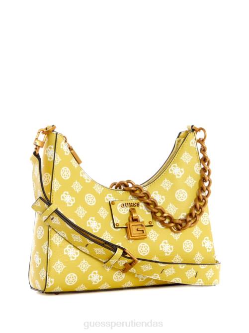 GUESS vagabundo del centro del escenario mujer 0P8X2990 logotipo de citrino bolsas
