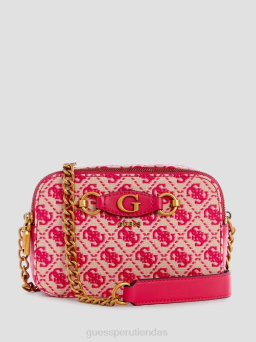 GUESS bolso cámara izzy en jacquard con logo mujer 0P8X2752 lima verde/malibu bolsas