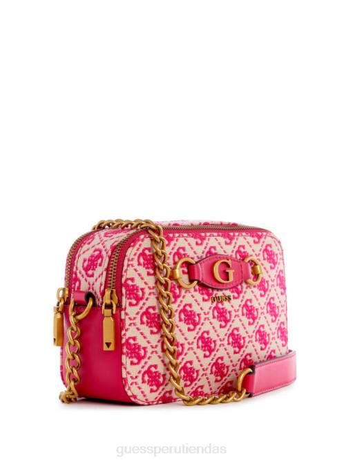 GUESS bolso cámara izzy en jacquard con logo mujer 0P8X2752 lima verde/malibu bolsas