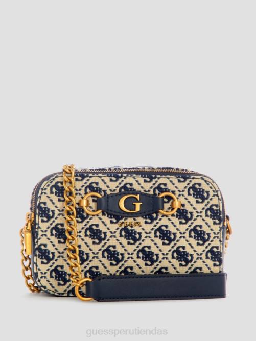 GUESS bolso cámara izzy en jacquard con logo mujer 0P8X2963 logotipo azul marino bolsas